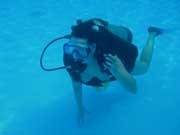 Diving in the pool